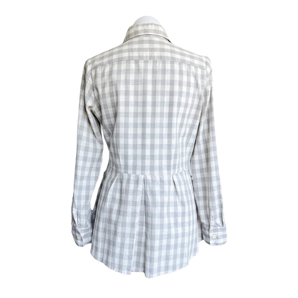 Anthropologie 11 1 Tylho Gingham Peplum Button Down Shirt Women’s Top Small - Picture 4 of 8